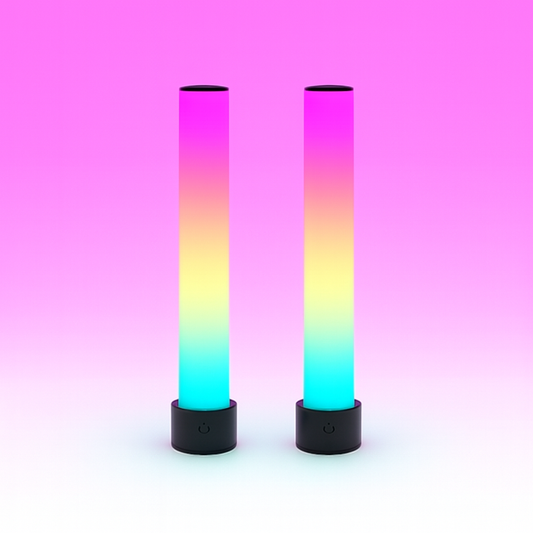 1 Pair RGB Rhythm Light,180° Smart Light Bars,Gaming LED Lights,16 Million DIY Color Adjustments,Remote Control,Usb Pickup Light