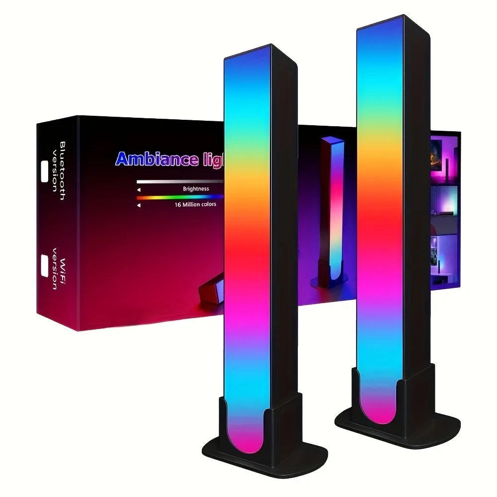 1 Pair RGB Rhythm Light,180° Smart Light Bars,Gaming LED Lights,16 Million DIY Color Adjustments,Remote Control,Usb Pickup Light